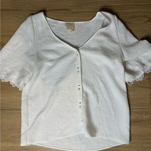 Sezane Aretha White Blouse Womens Size EU 36 US M